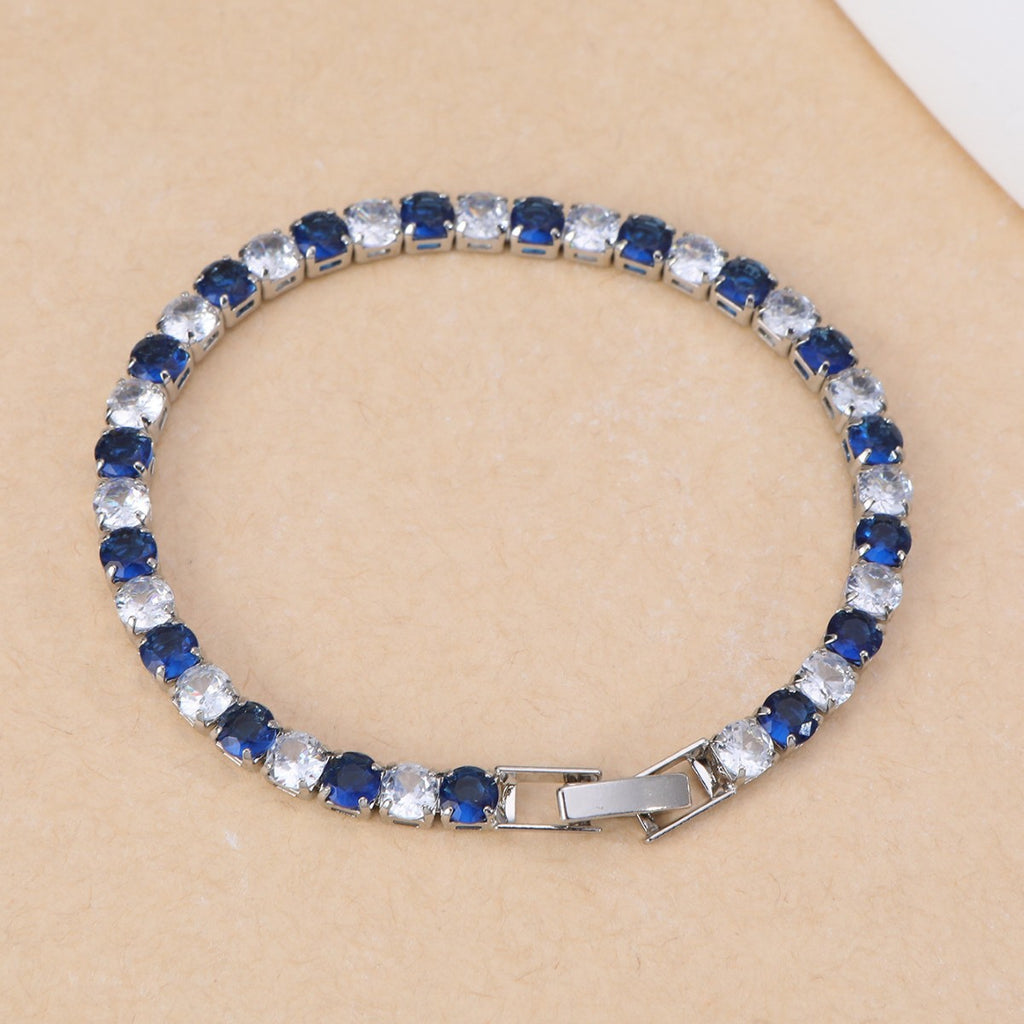 Fashionable And Luxurious European And American Popular Color Cubic Zirconia Circular Zirconia Bracelet
