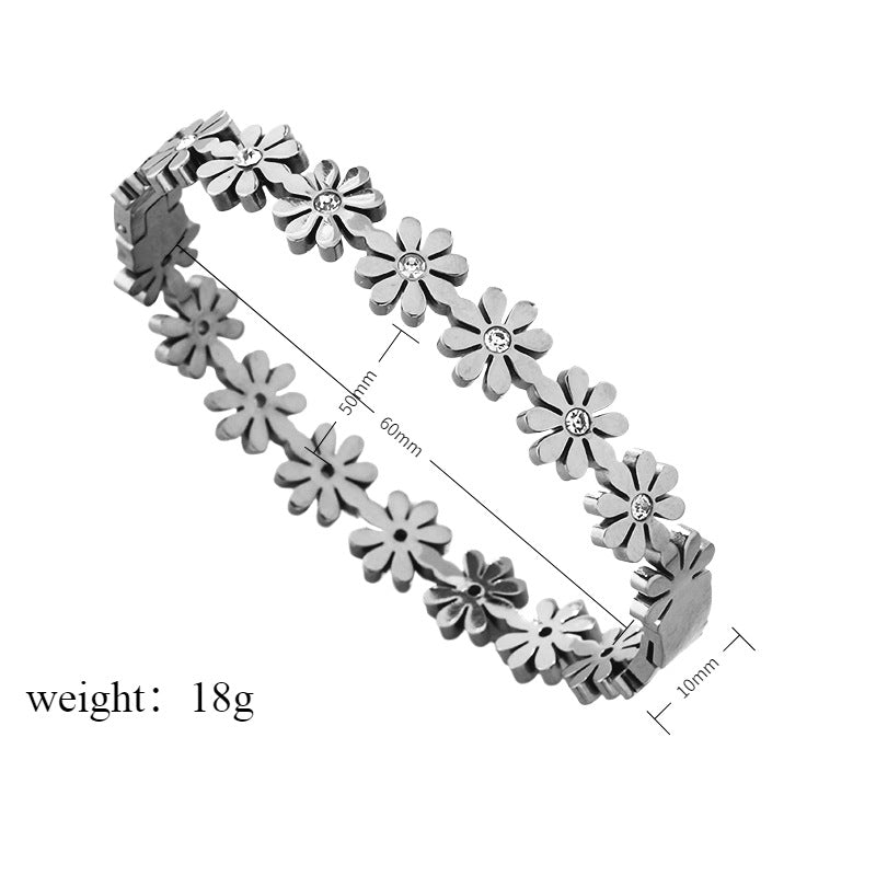Diamond-Encrusted Little Titanium Steel Bracelet For Women