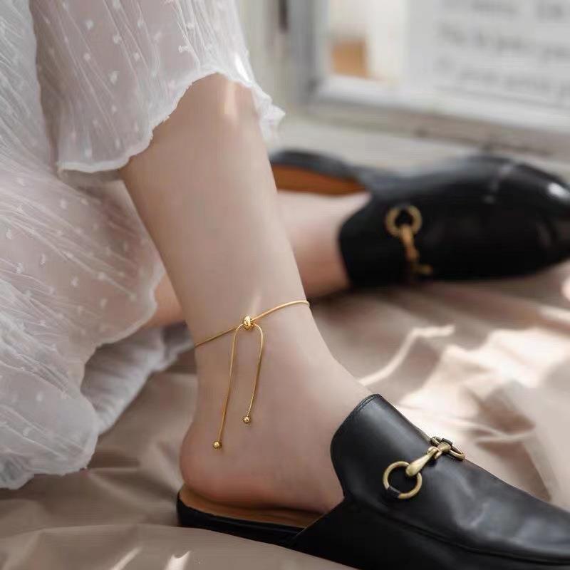 Womens Titanium Steel 18K Gold-Plated Anklet Versatile Fade-Resistant Fashionable And Lightly Luxurious