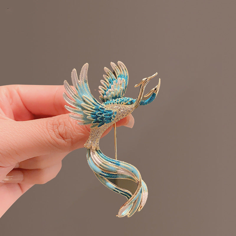 Chinese-style Phoenix Coming And Presenting Brooch High-end Sense Of Luxury