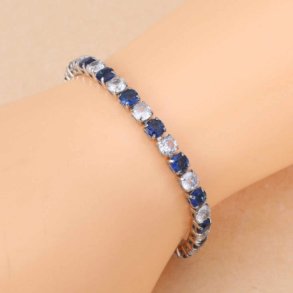 Fashionable And Luxurious European And American Popular Color Cubic Zirconia Circular Zirconia Bracelet