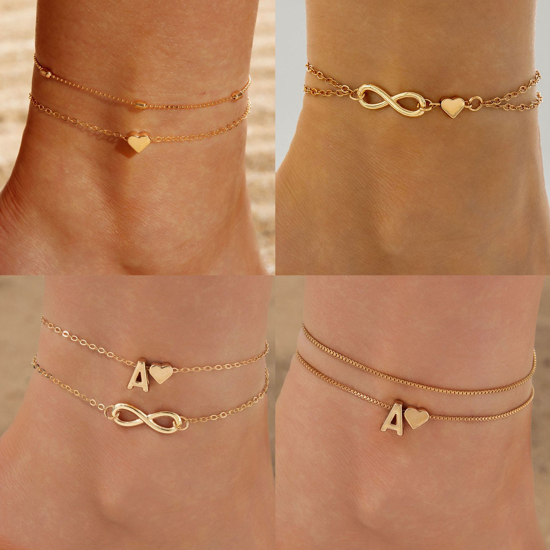Full-Crystal Multi-Layer Minimalist Womens Fashion Rhinestone Anklet