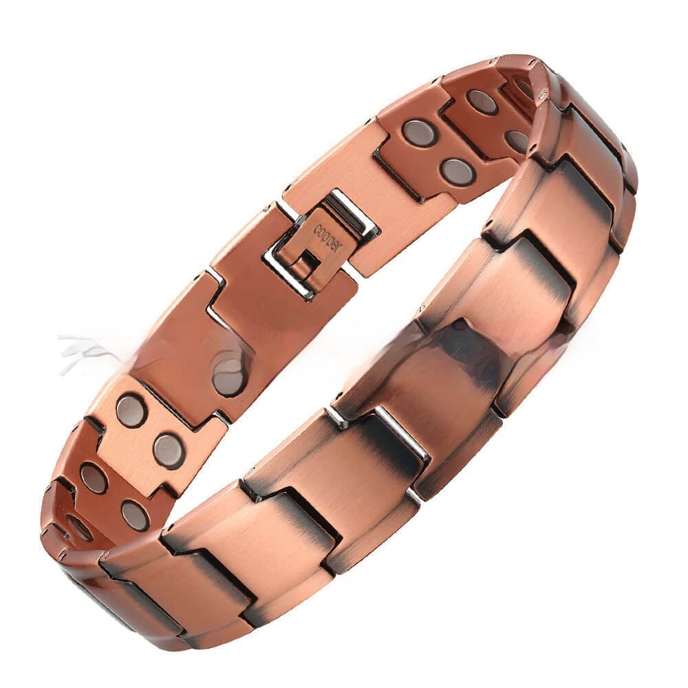 Minimalist Chic Magnetic Red Copper Niche Mens Bracelet