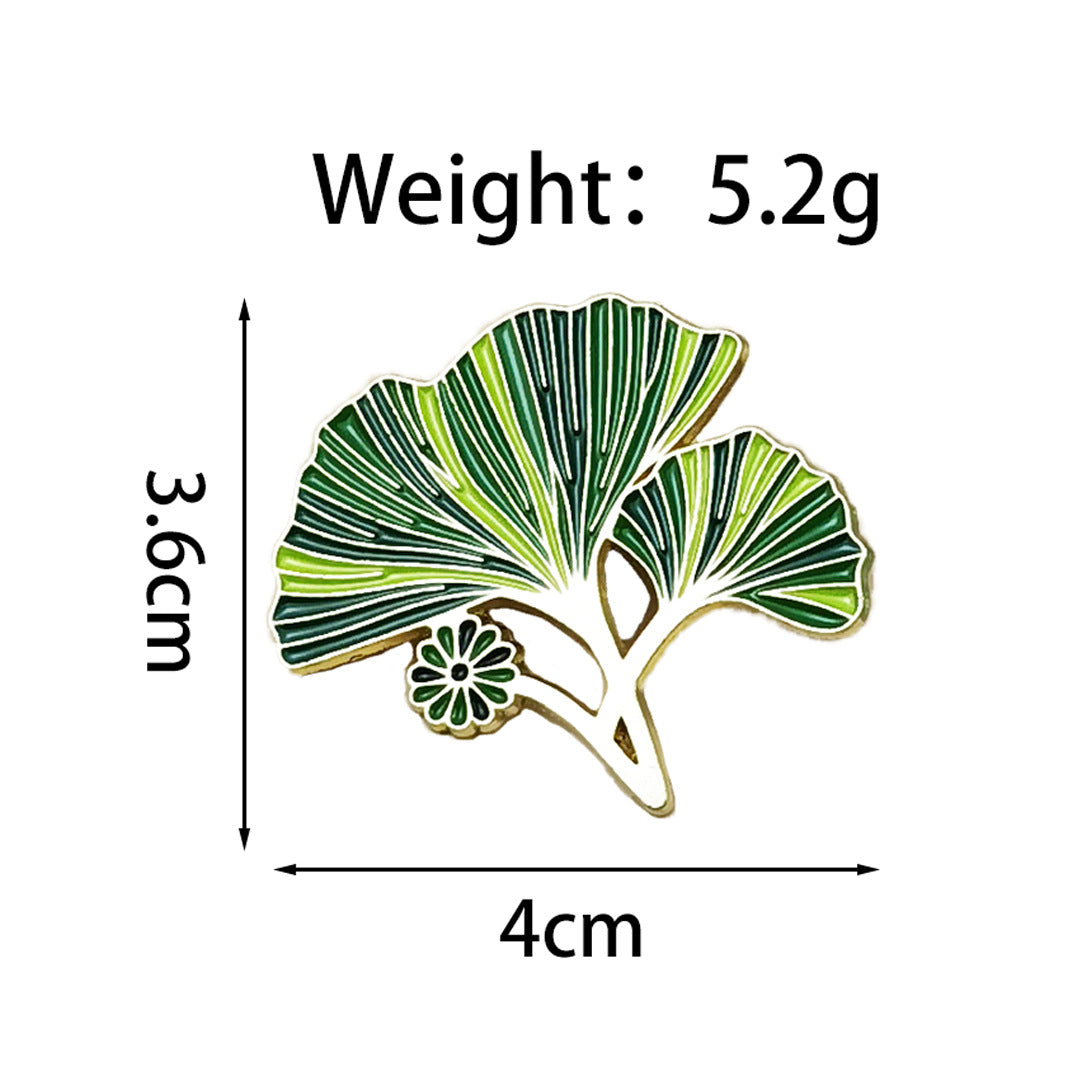 High-End Green Leaf Oil-Drop Alloy Clothing Brooch