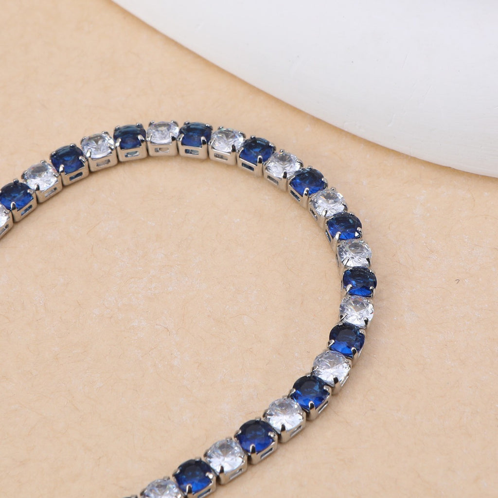 Fashionable And Luxurious European And American Popular Color Cubic Zirconia Circular Zirconia Bracelet
