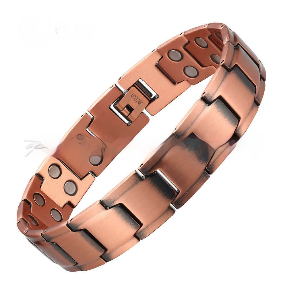 Minimalist Chic Magnetic Red Copper Niche Mens Bracelet