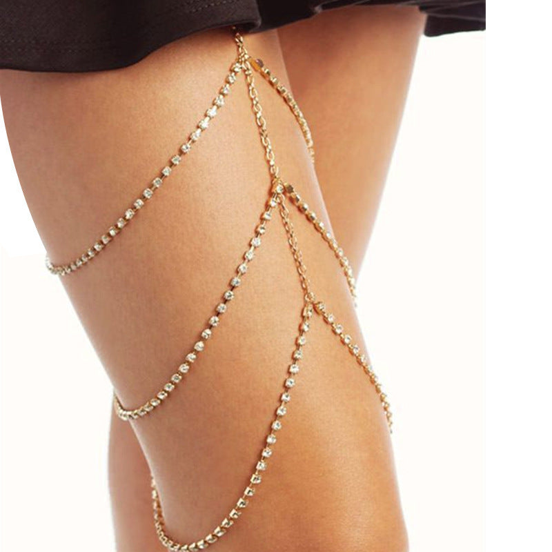 Simple Multi-layer Pearl Chain Leg Chain For Women