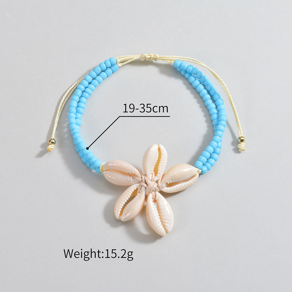 Bohemian-style Natural Shell Ankle Bracelet For Vacation Looks