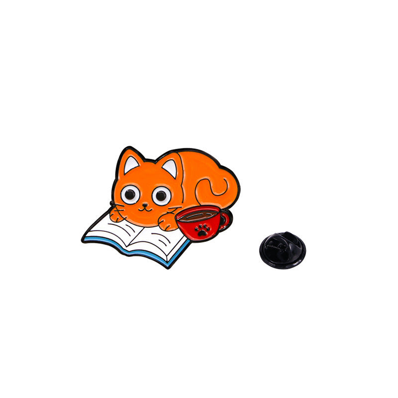 Cat-shaped Original Oil-drop Alloy Brooch