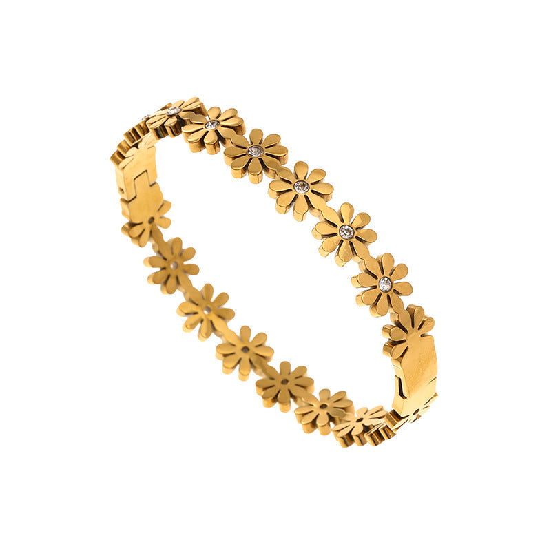 Diamond-Encrusted Little Titanium Steel Bracelet For Women