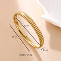 18K Gold Stainless Steel Wave-Style Diamond-Encrusted Bracelet