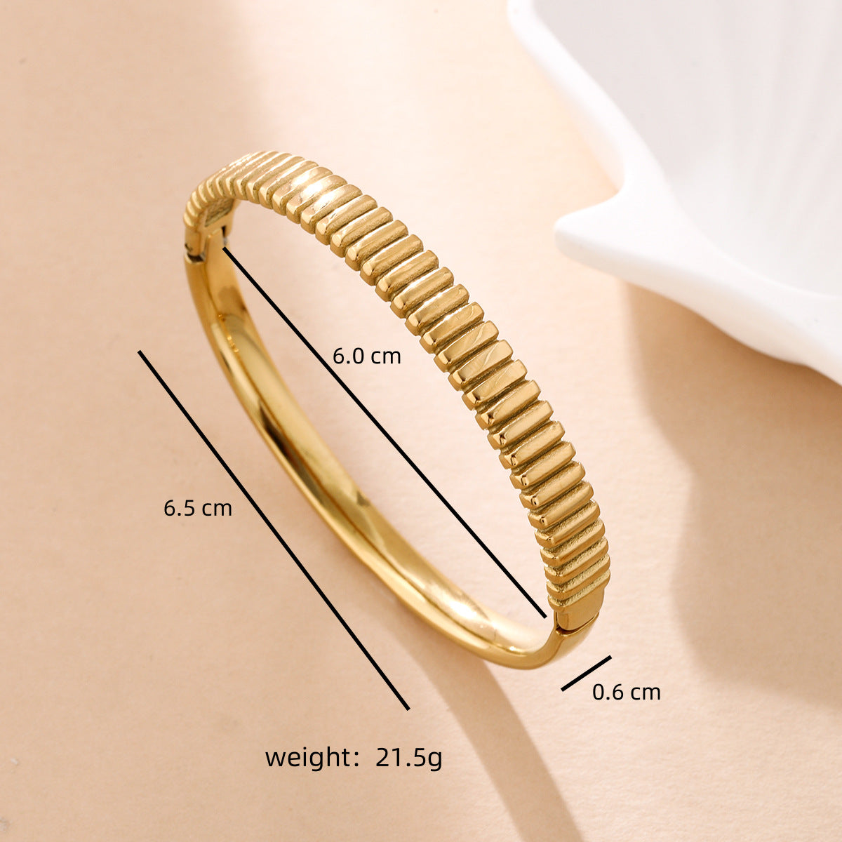 18K Gold Stainless Steel Wave-Style Diamond-Encrusted Bracelet