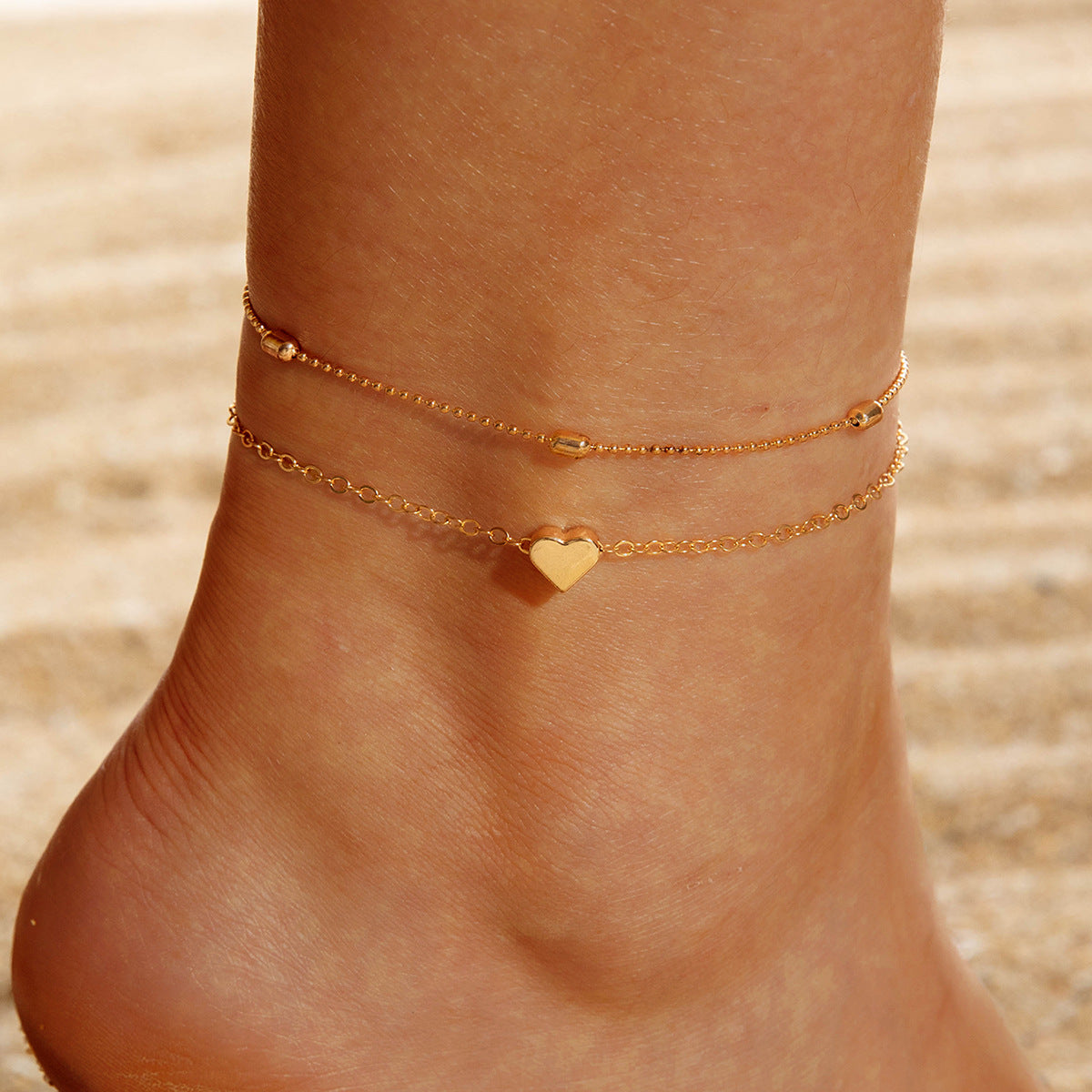 Full-Crystal Multi-Layer Minimalist Womens Fashion Rhinestone Anklet