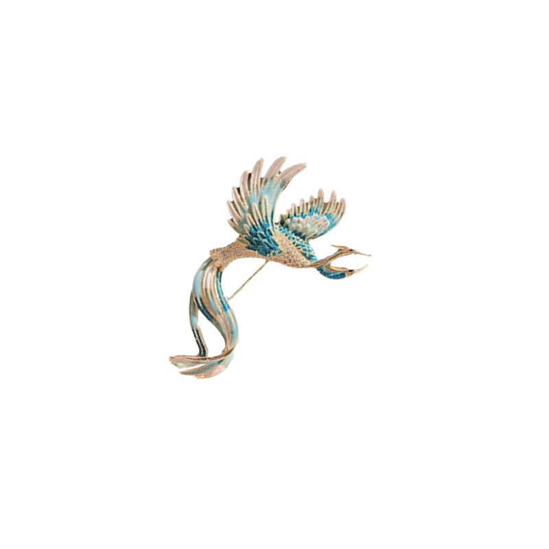 Chinese-style Phoenix Coming And Presenting Brooch High-end Sense Of Luxury