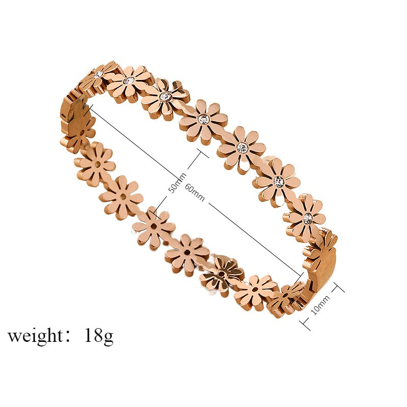 Diamond-Encrusted Little Titanium Steel Bracelet For Women