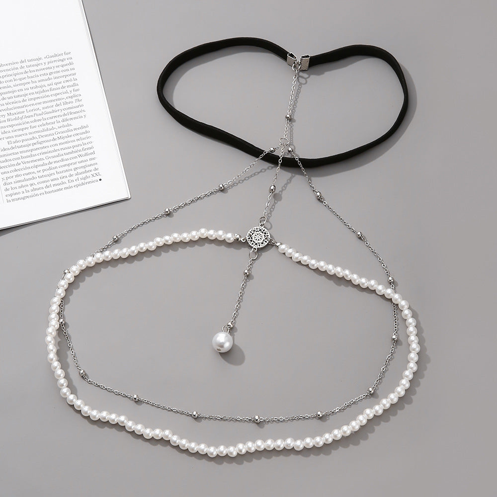 Simple Multi-layer Pearl Chain Leg Chain For Women