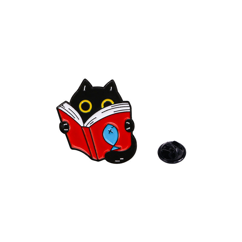 Cat-shaped Original Oil-drop Alloy Brooch