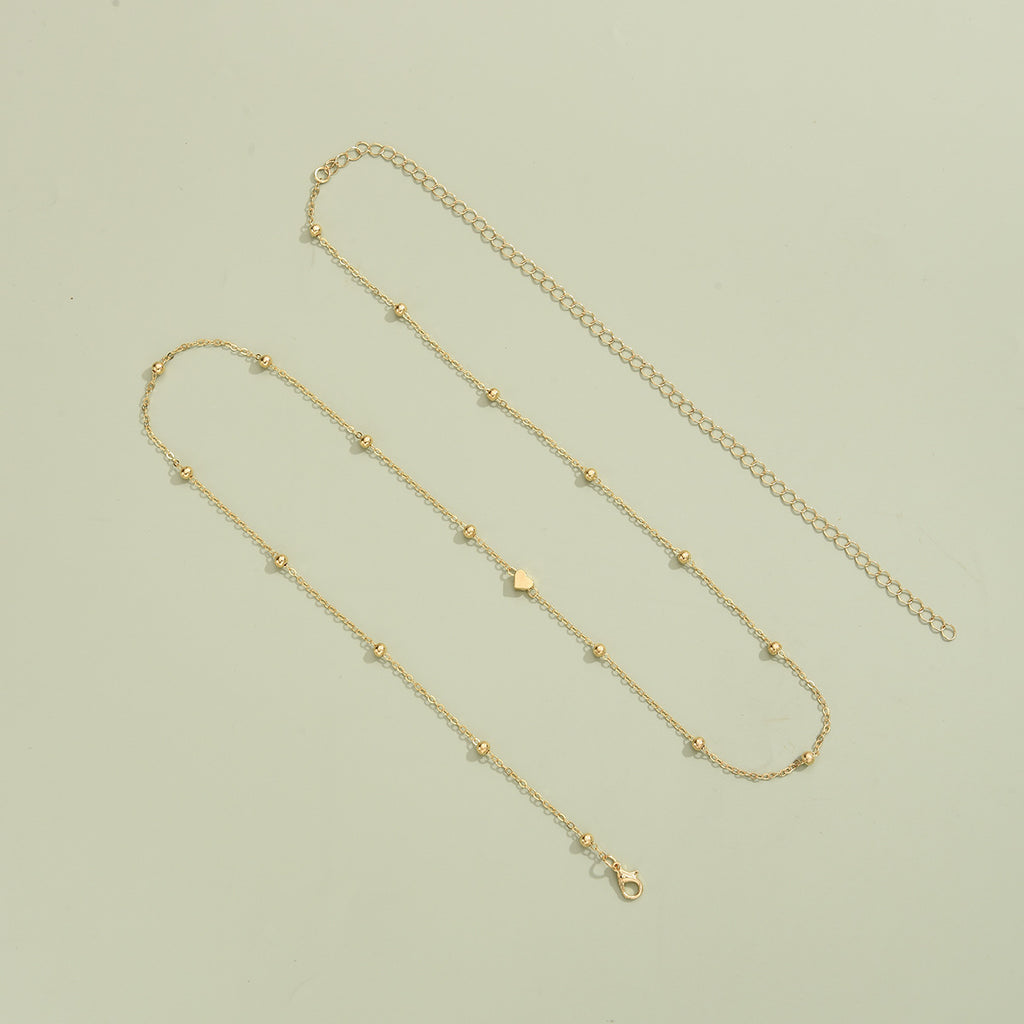 Creative And Fashionable Heart-shaped Bead Waist Chain, Golden Alloy Waist Chain For Women, Summer Accessory.