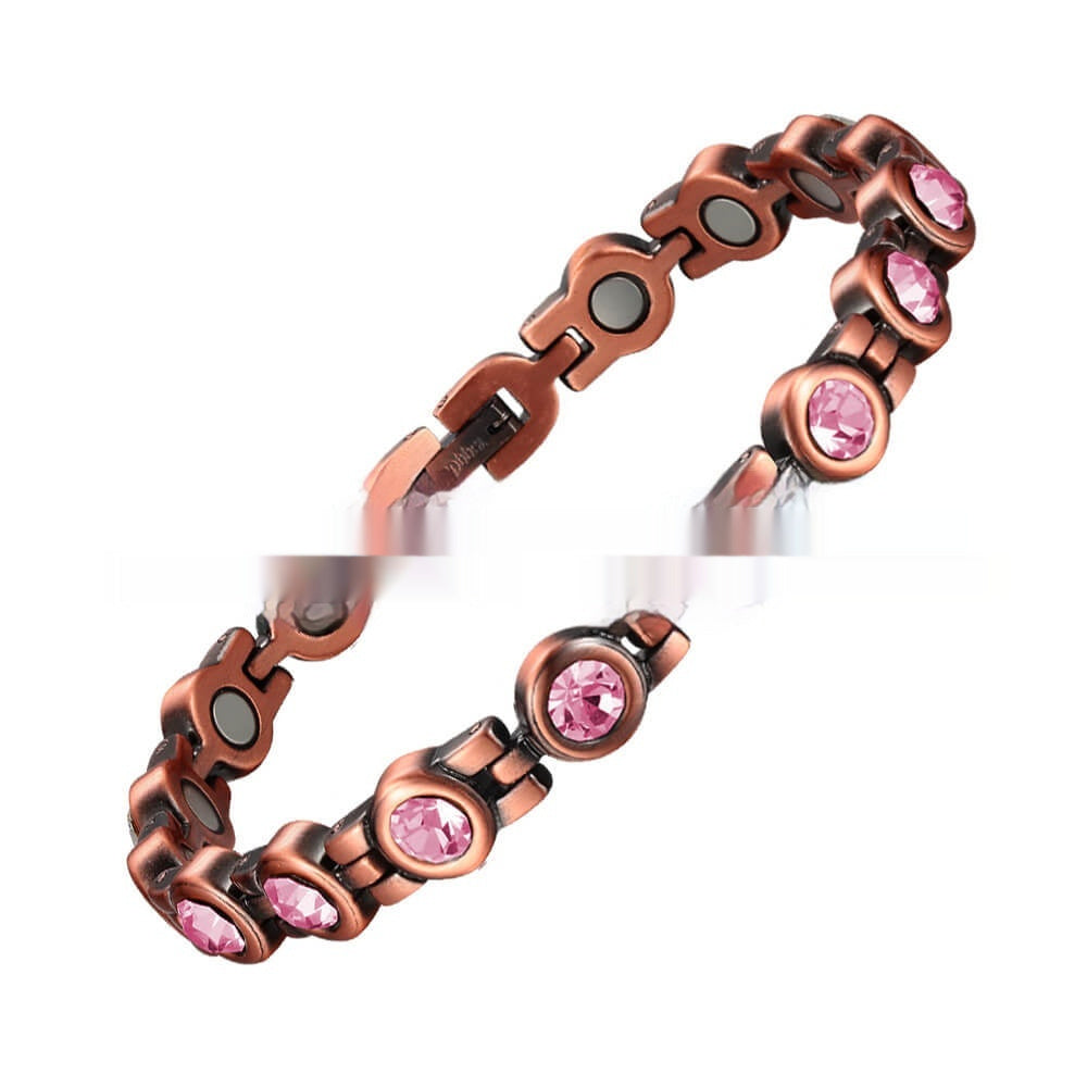 Magnetic Korean-style Retro Fashion Zircon Pure Copper Bracelet