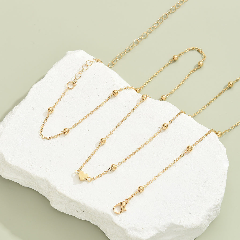 Creative And Fashionable Heart-shaped Bead Waist Chain, Golden Alloy Waist Chain For Women, Summer Accessory.