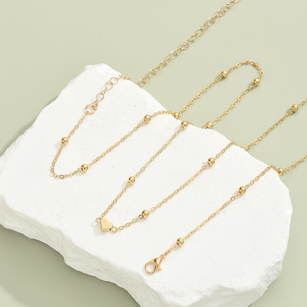 Creative And Fashionable Heart-shaped Bead Waist Chain, Golden Alloy Waist Chain For Women, Summer Accessory.
