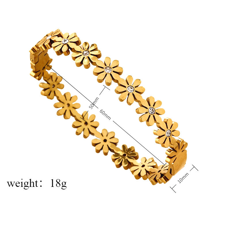 Diamond-Encrusted Little Titanium Steel Bracelet For Women